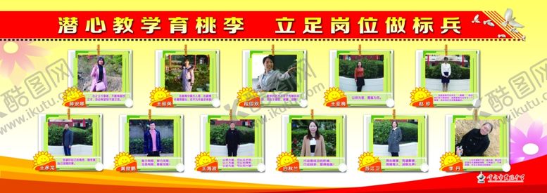 编号：11732610120332088415【酷图网】源文件下载-优秀教师版面及简介