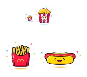 卡通风格美食插画
