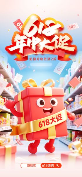 年中大促618创意拼合海报