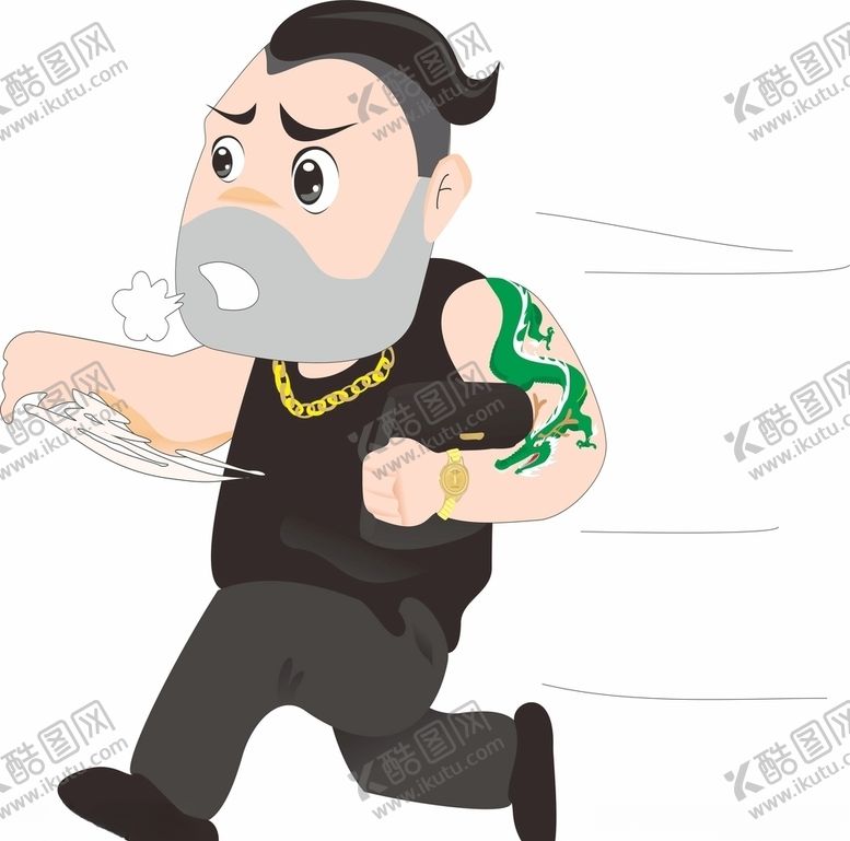 编号：69890105070120123784【酷图网】源文件下载-卡通壮汉跑步