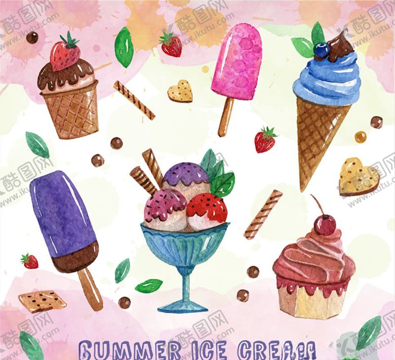 编号：54054809251029173042【酷图网】源文件下载-美味夏日雪糕矢量素材