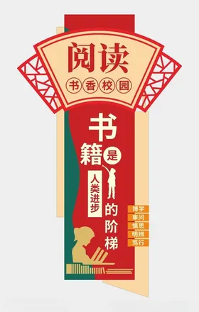 阅读文化墙校园室宣传图书室建设