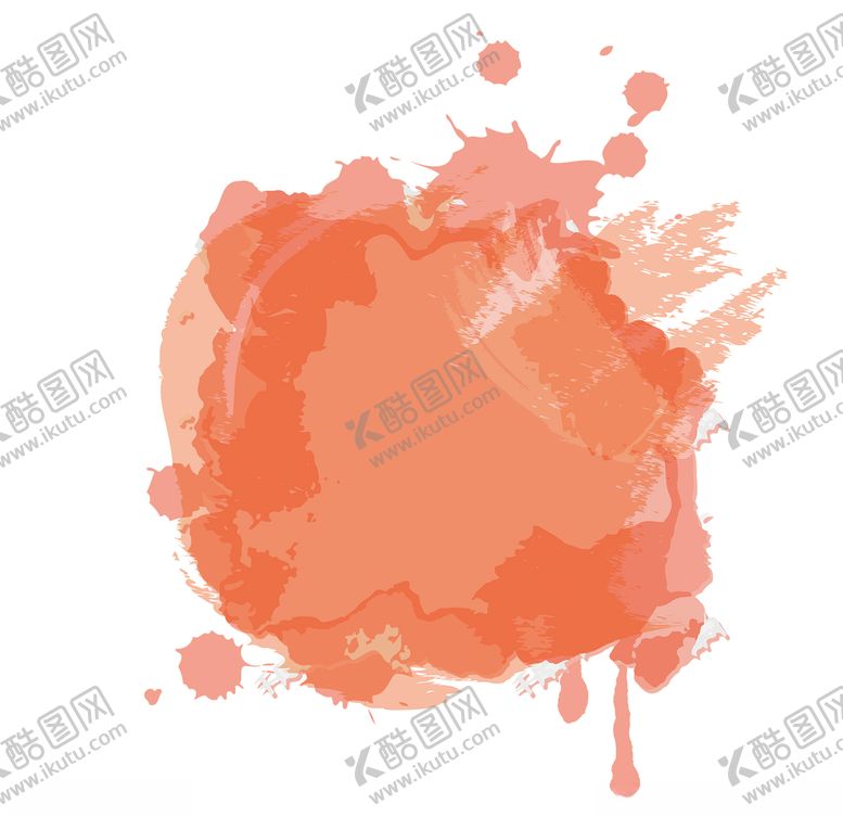 编号：81709510080024438203【酷图网】源文件下载-手绘橙色污迹矢量图