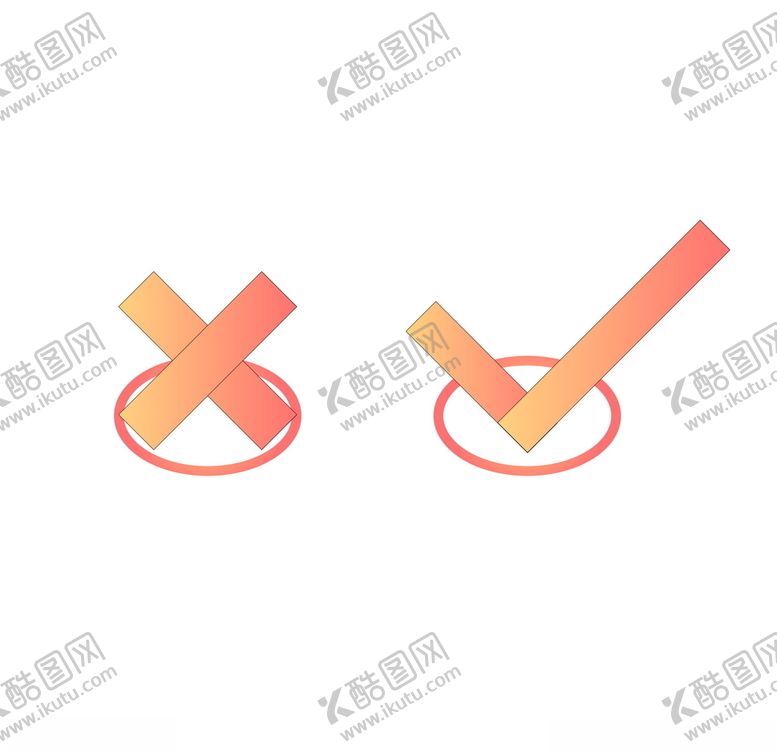 编号：73459907060051316686【酷图网】源文件下载-对勾叉叉贴纸对勾叉叉
