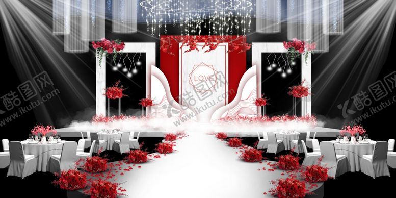 编号：97760909181321077885【酷图网】源文件下载-红色婚礼设计背景图片