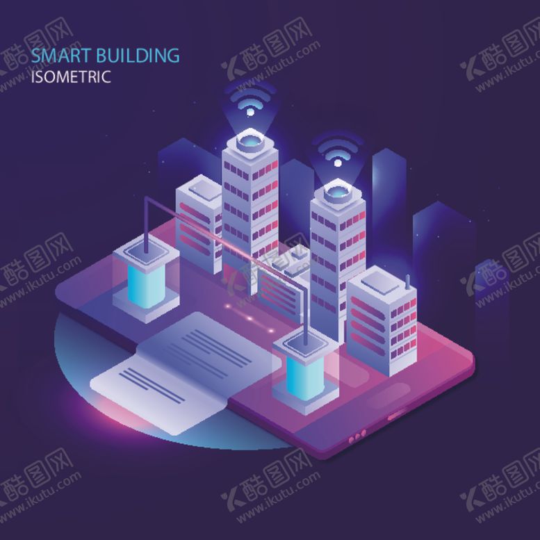 编号：75010905100621521535【酷图网】源文件下载-等距视角城市建筑插画