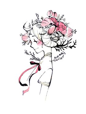 矢量手绘少女