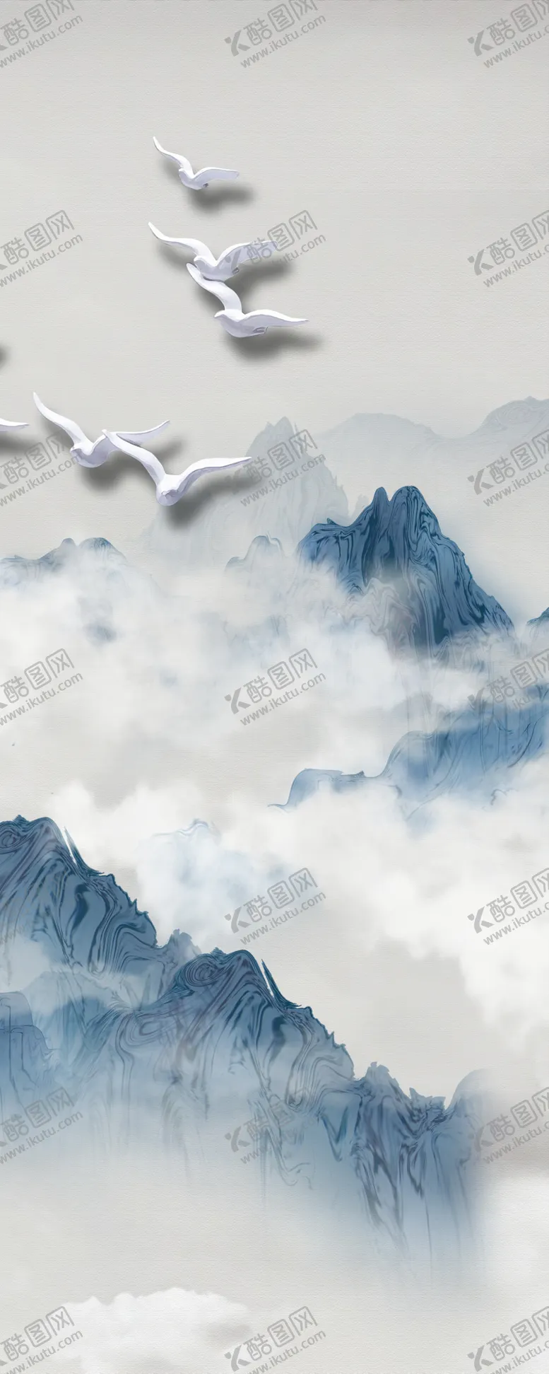 编号：23657107011000445154【酷图网】源文件下载-水墨装饰画