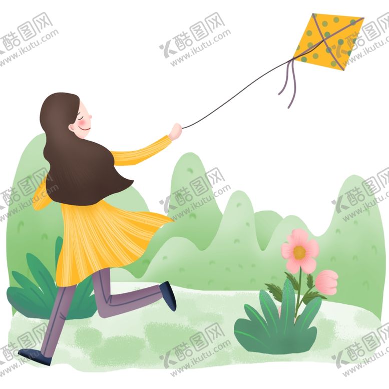 编号：94164810210226593433【酷图网】源文件下载-放风筝的女孩