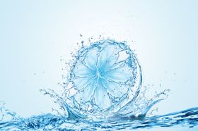 水花水珠浪花柠檬补水背景素材