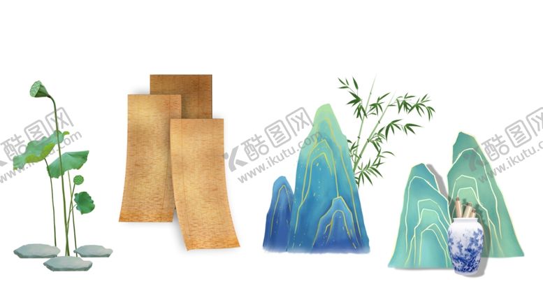编号：91587712291259405333【酷图网】源文件下载-山竹帘荷花陶瓷竹子