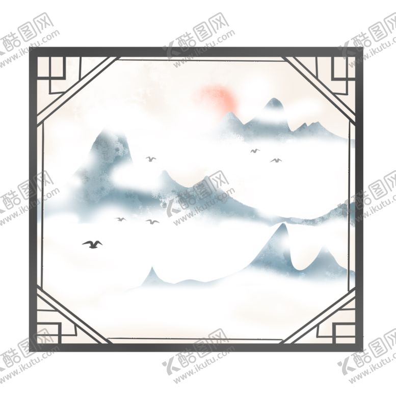 编号：89657304070926473572【酷图网】源文件下载-中式窗格