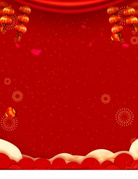 红色年会背景