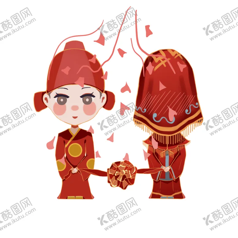 编号：61702303270602137310【酷图网】源文件下载-卡通新郎新娘PNG免扣素材