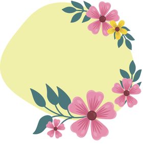 花朵边框免抠图标题栏环留言便签png