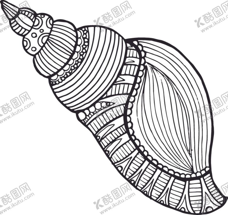 编号：59359609211522293570【酷图网】源文件下载-海螺素描