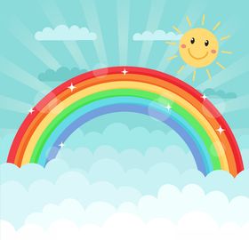 卡通儿童节精美彩虹桥