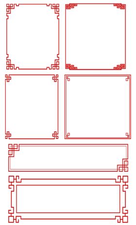 红色喜庆中国古风新年节日边框