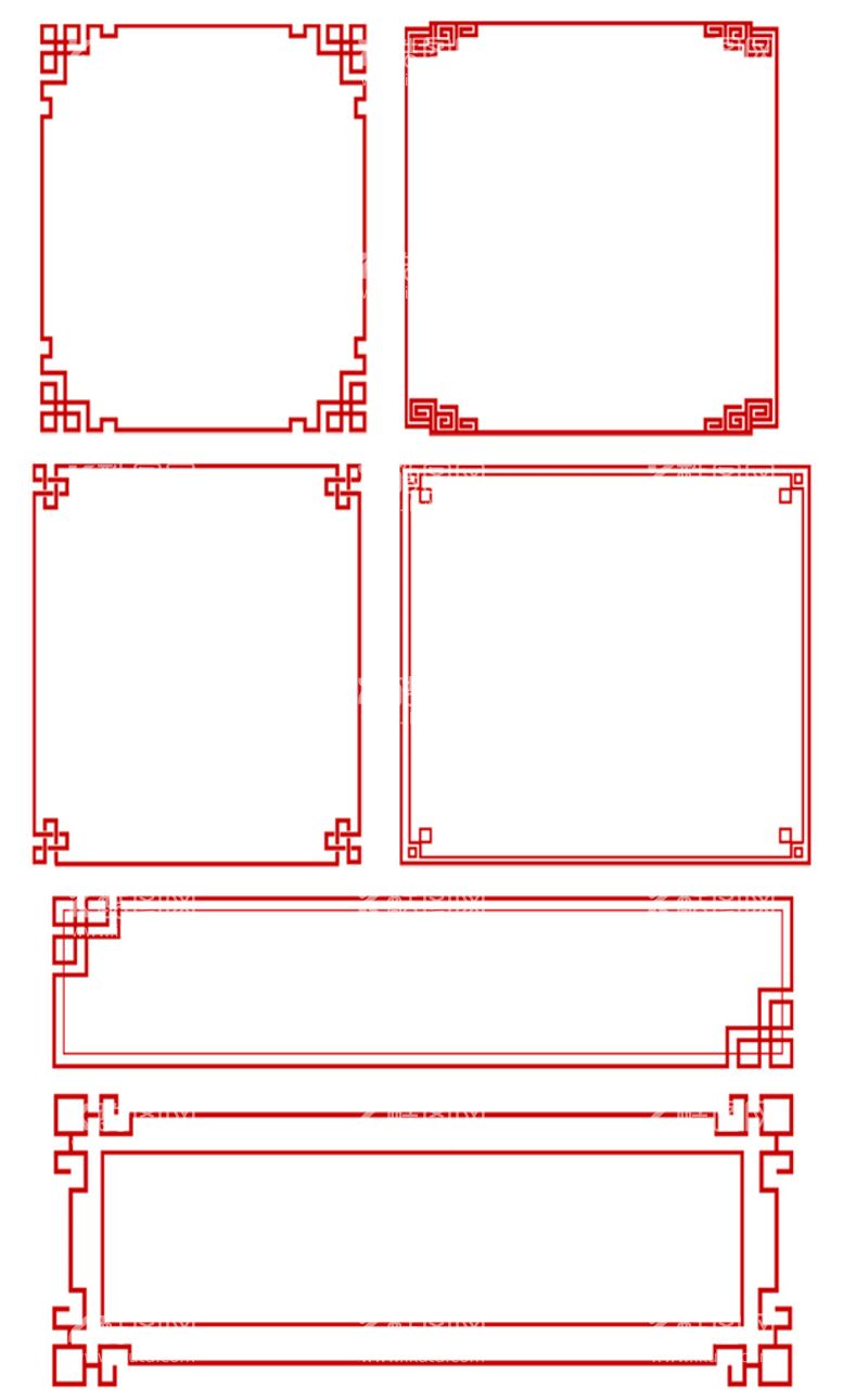 编号：34743311221044157596【酷图网】源文件下载-红色喜庆中国古风新年节日边框