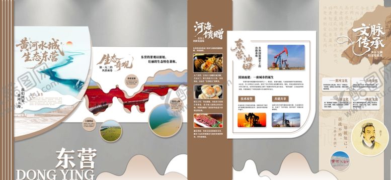 编号：96396910120305508509【酷图网】源文件下载-山东东营旅游介绍文化墙