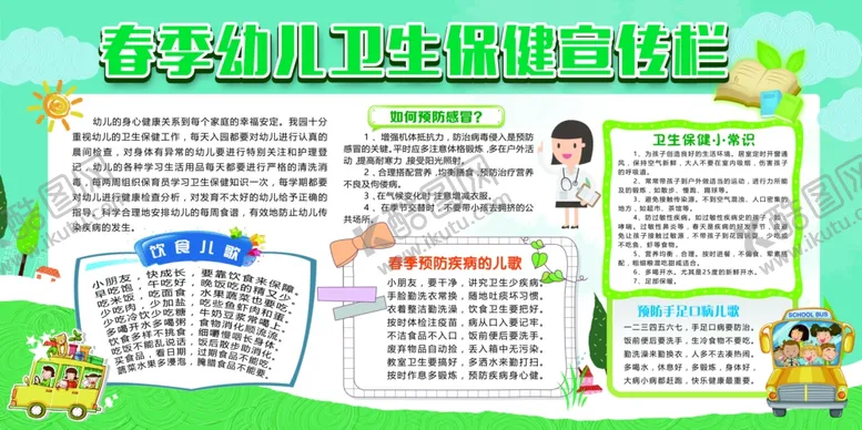 编号：55178302051815307237【酷图网】源文件下载-春李幼儿卫生保健宣传栏