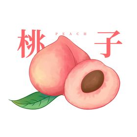 手绘水彩水蜜桃