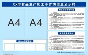 加工小作坊安全信息公示栏