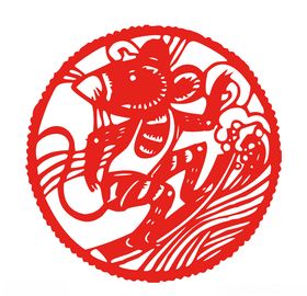 鼠年剪纸风格