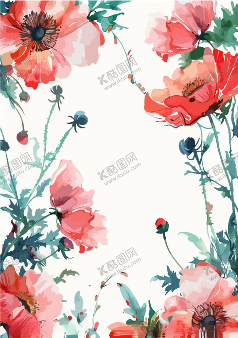 编号：87489802170630055486【酷图网】源文件下载-水彩花框