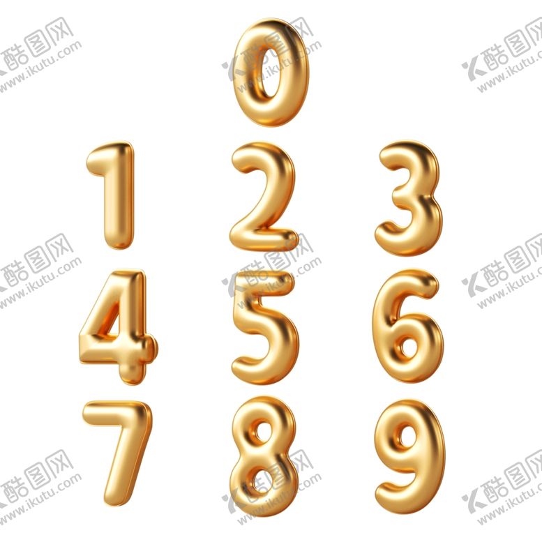 编号：39831105041138221192【酷图网】源文件下载-金色充气数字字体