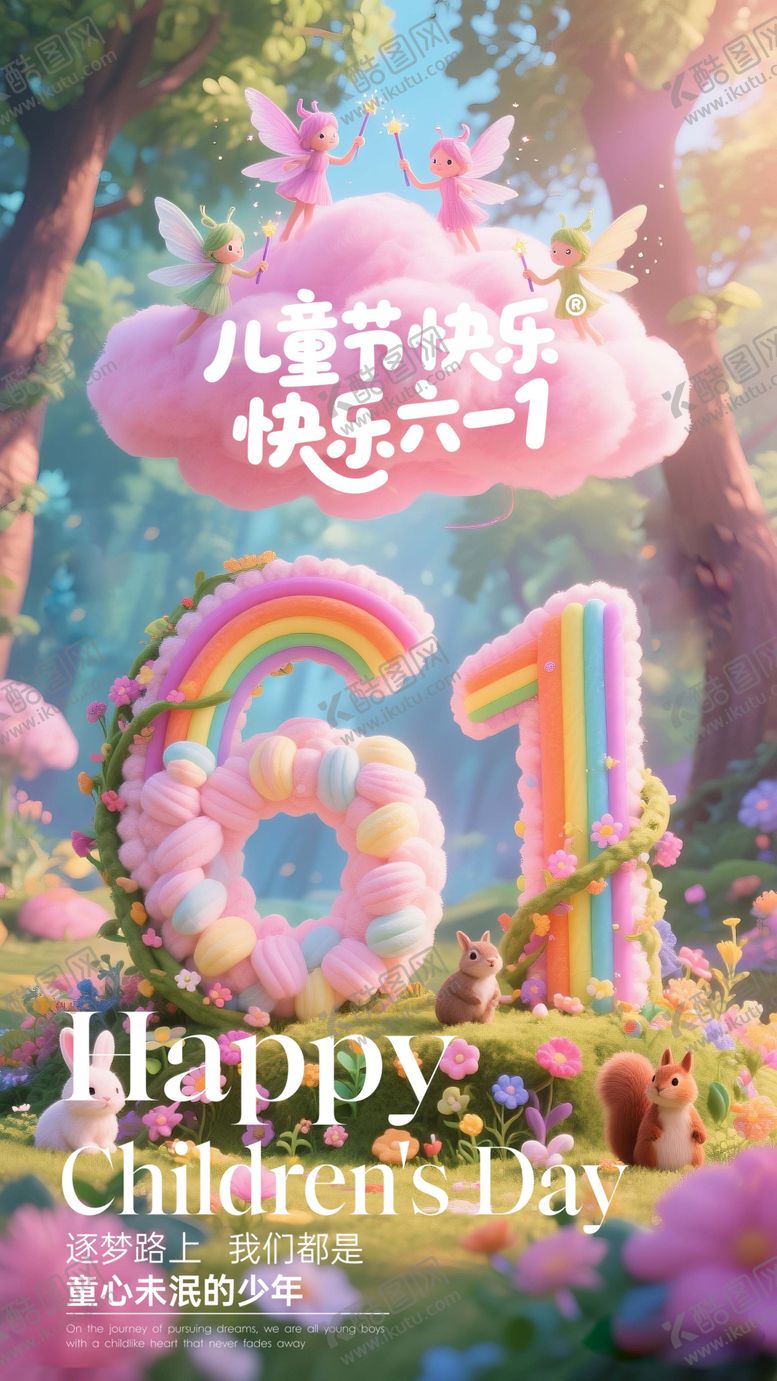 编号：42549406151553337533【酷图网】源文件下载-六一儿童节梦幻海报