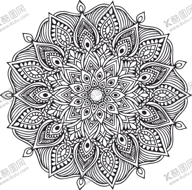编号：99512410072219565925【酷图网】源文件下载-曼陀罗花纹