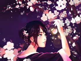人物女性武汉插画卡通背景素材