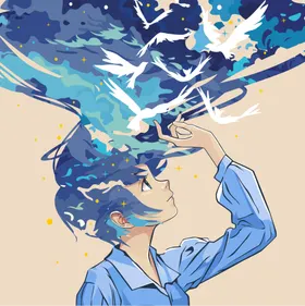 少年与飞鸟的梦幻时刻