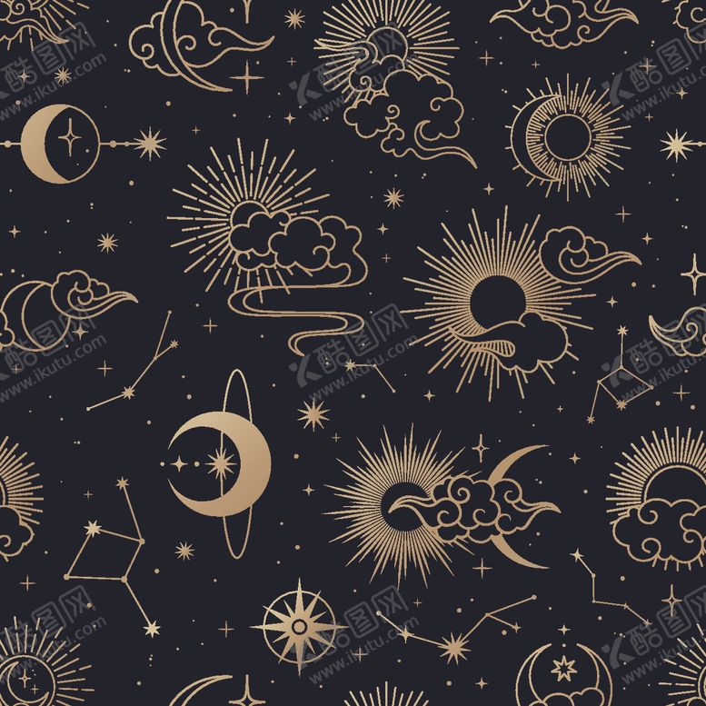 星空宇宙大牌图案矢量图