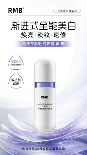 美白精华液护肤品产品海报