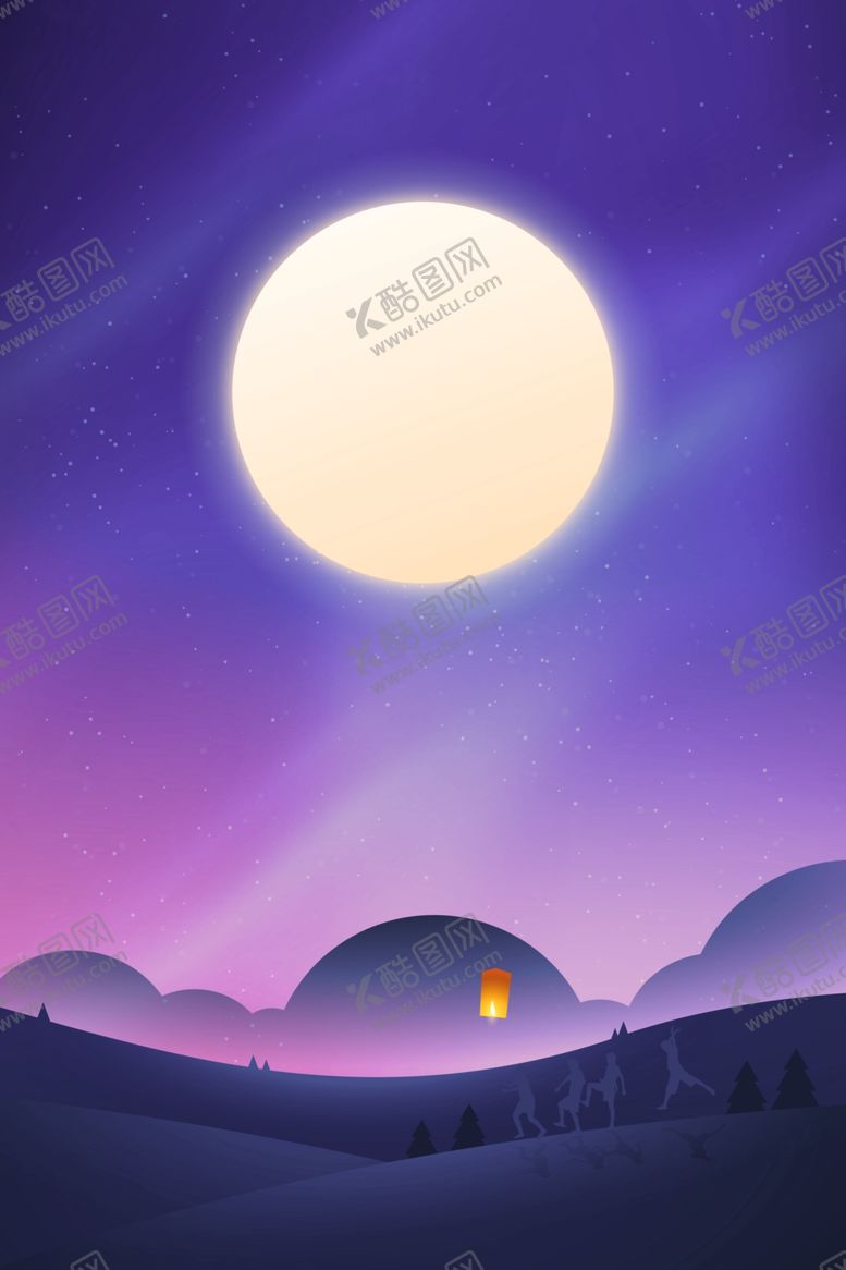 编号：81432309250545365952【酷图网】源文件下载-月圆中秋端午满月灯笼孔明灯背景