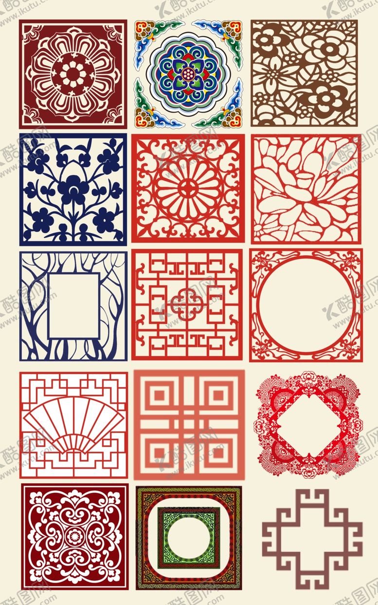 编号：86965309190228365203【酷图网】源文件下载-中国风装饰花纹素材