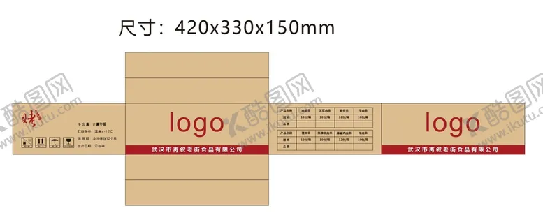 编号：94172410181725357634【酷图网】源文件下载-包装箱展开平面图设计