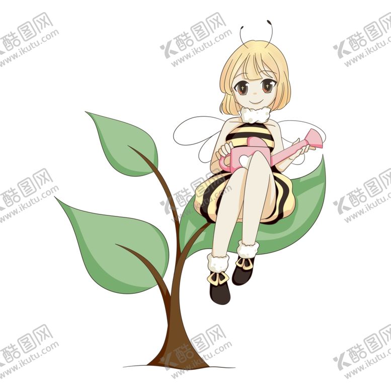 编号：71703504190537358134【酷图网】源文件下载-蜜蜂女孩插画