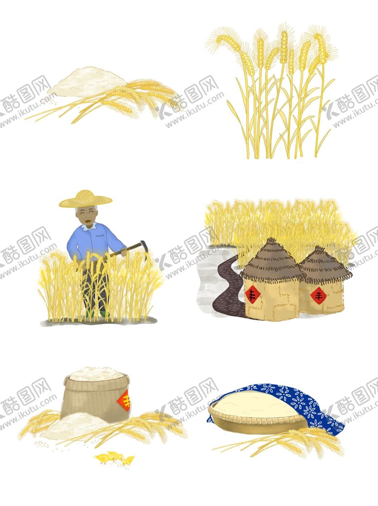 编号：25976907041446005641【酷图网】源文件下载-节约粮食庄家收割素材
