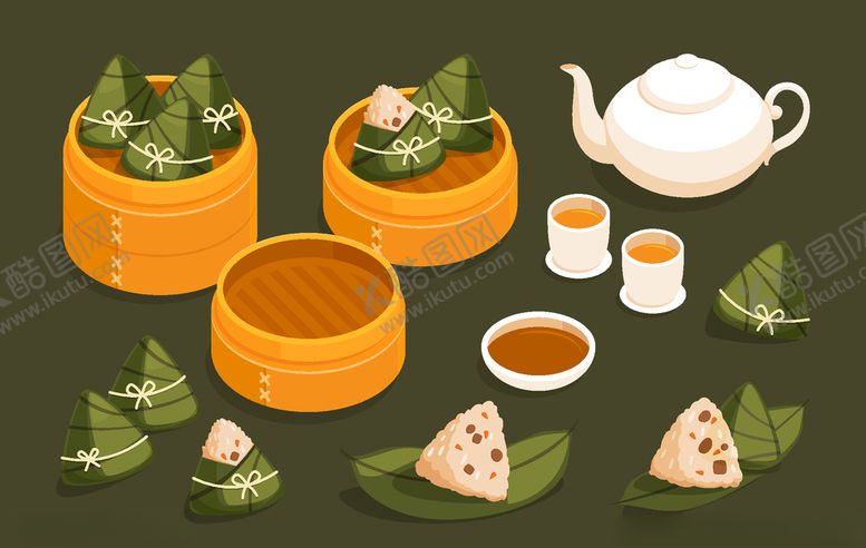 编号：76314709261716542074【酷图网】源文件下载-卡通粽子