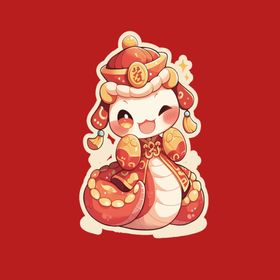 手绘卡通小蛇年素材动画