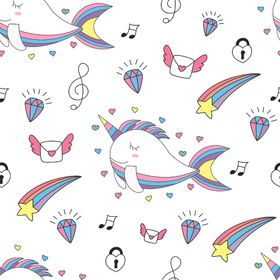 小清新卡通图案背景