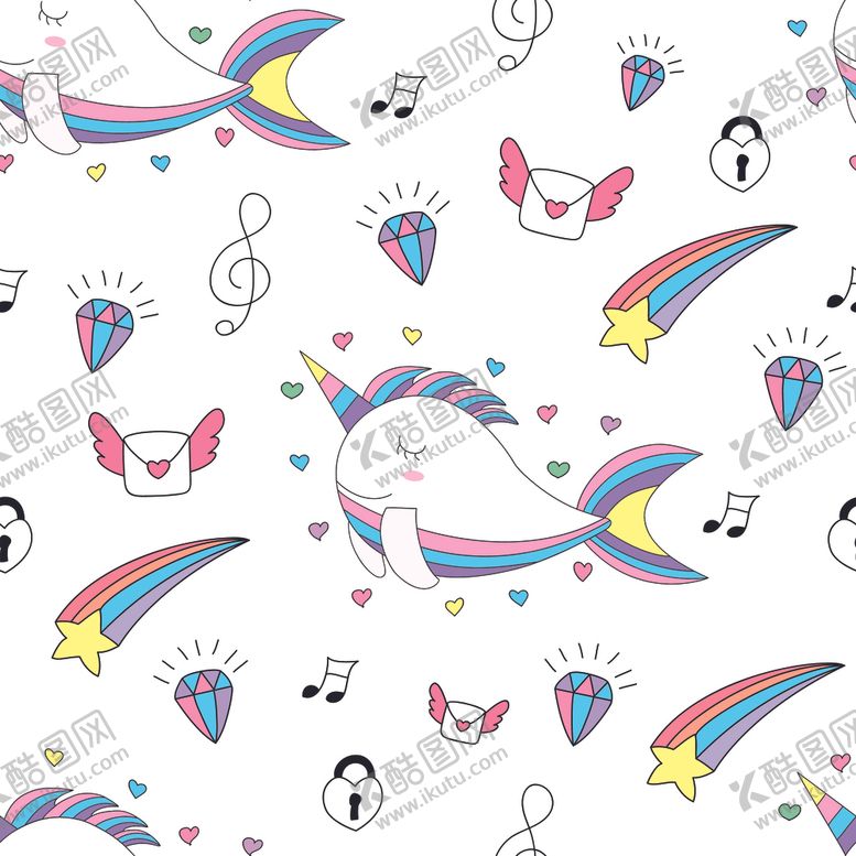 编号：45695509210443069365【酷图网】源文件下载-小清新卡通图案背景