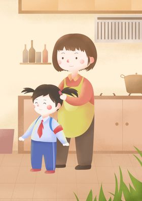 母子插画