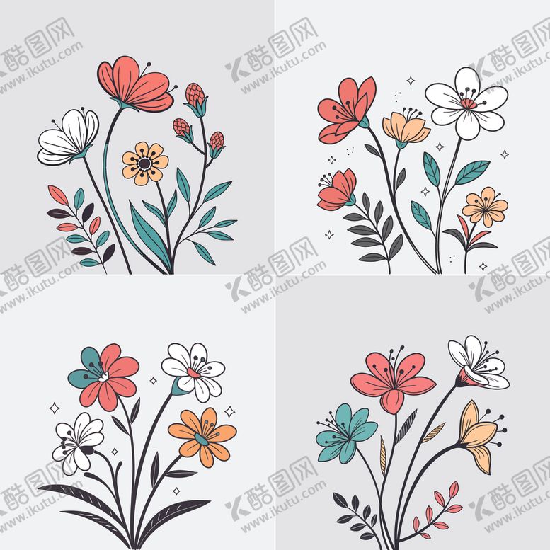 编号：18250310312129093688【酷图网】源文件下载-手绘花卉