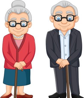 卡通老人
