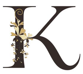 手绘花叶字母