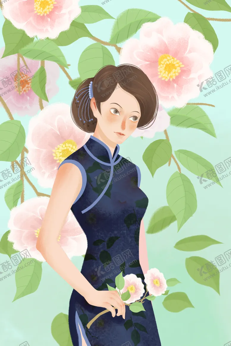 编号：67453909270744429453【酷图网】源文件下载-复古旗袍女装图片